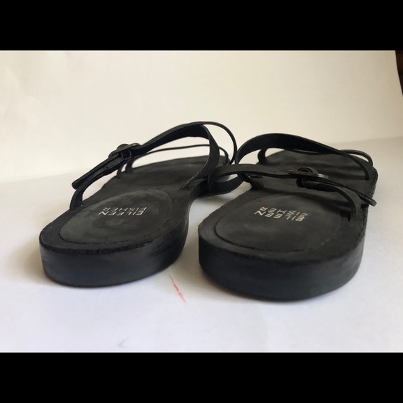 Eileen Fisher black Dali slide sandals slim strap - Picture 12 of 14